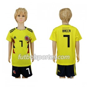 Camisetas Colombia Bacca 7 Niño Primera Equipacion Mundial 2018